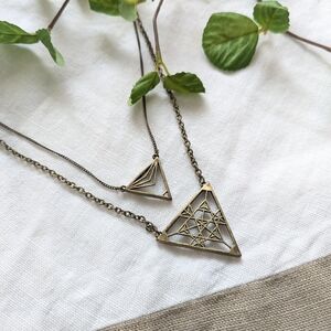 Geometric | Boho | Brass Necklace